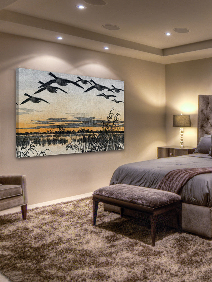 "Geese in Flight" Painting Print on Wrapped Canvas
