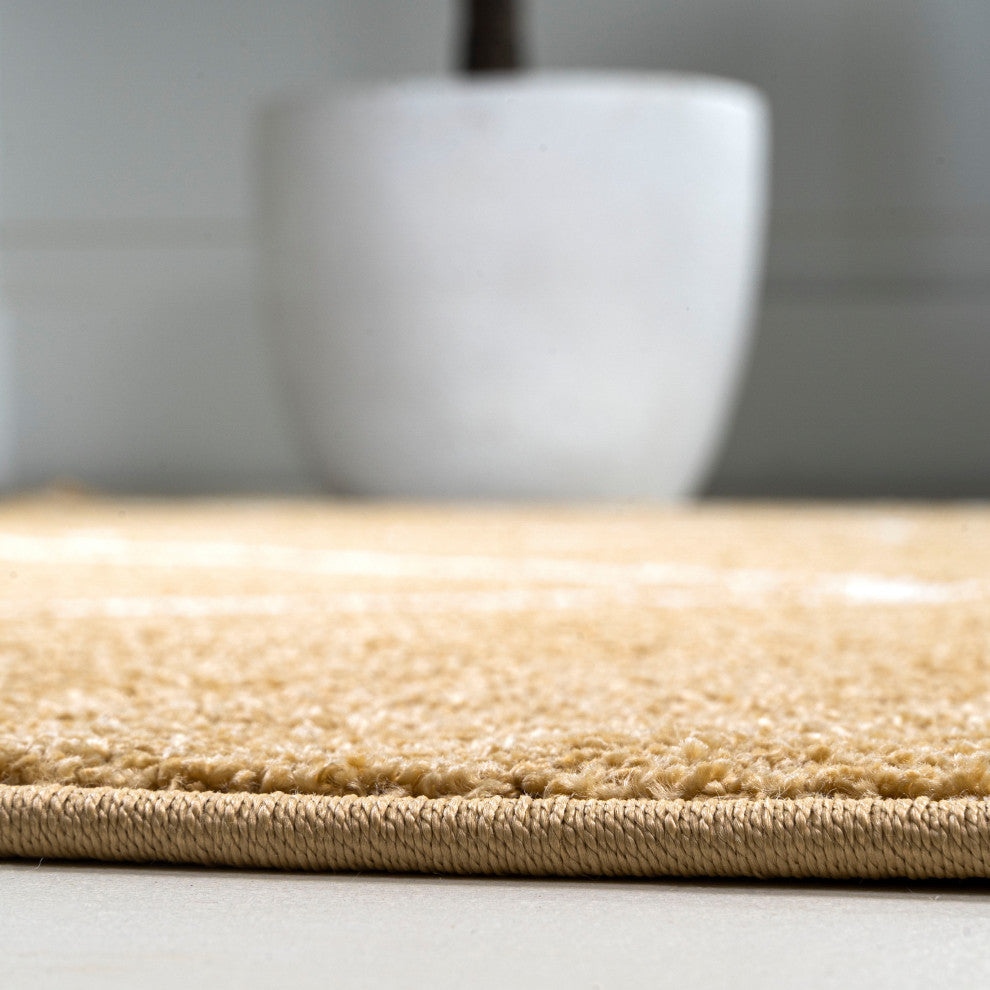 Cole Minimalist Diamond Trellis Gold/White 2 ft. x 8 ft. Runner Rug
