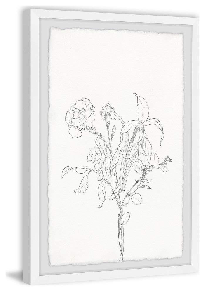 "Flower Outline" Framed Painting Print, 8x12
