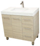 Windbay 36" Free Standing Vanity, Tan, White Integrated Sink and Countertop