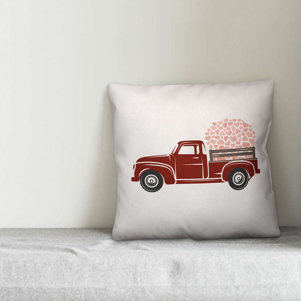 Love Truck 18x18 Spun Poly Pillow