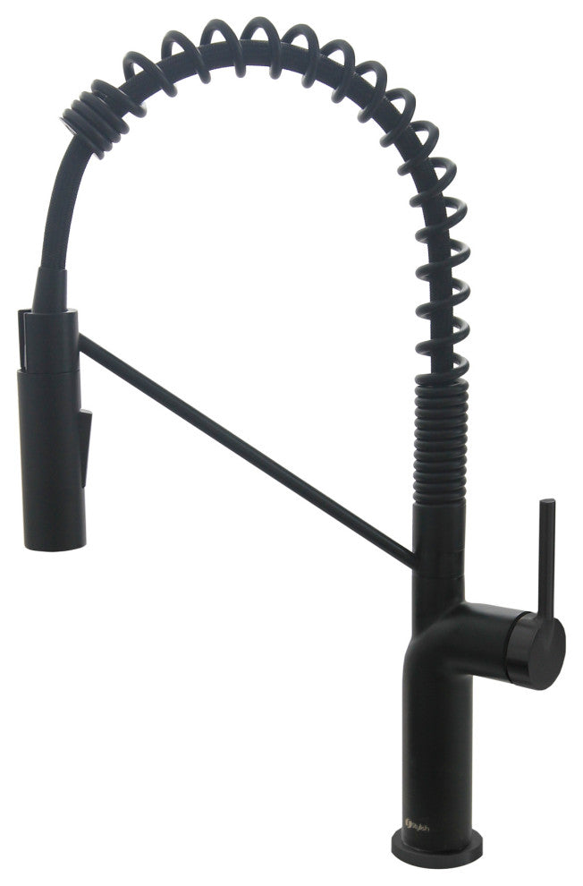 STYLISH Single Handle Pull-Down Dual Mode Kitchen Faucet, Matte Black