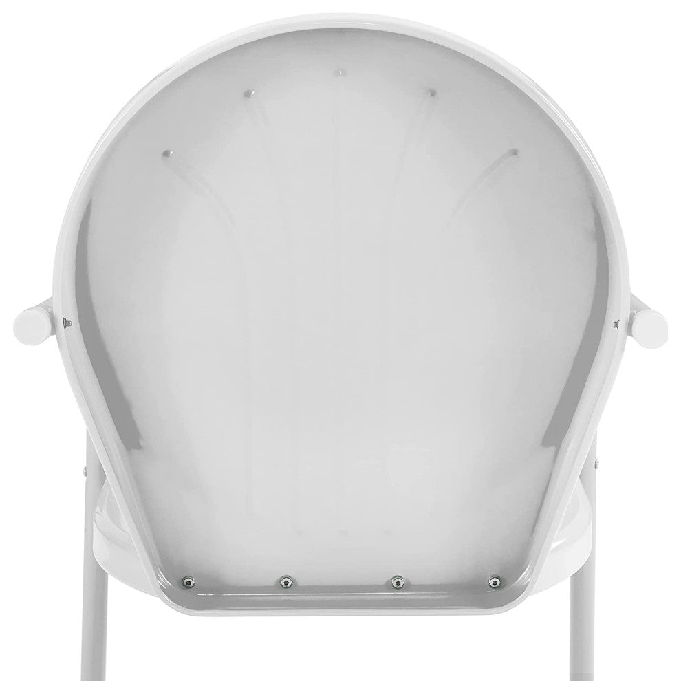 Outdoor 3-Piece Bistro Set with Pedestal Table and UV-Resistant Chairs, White