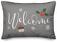 Gray Welcome 20x14 Spun Poly Pillow
