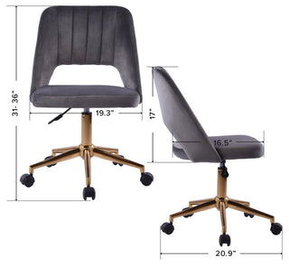 Maya Swivel Vanity Chair with 360 Degree Rotation, Dark Grey