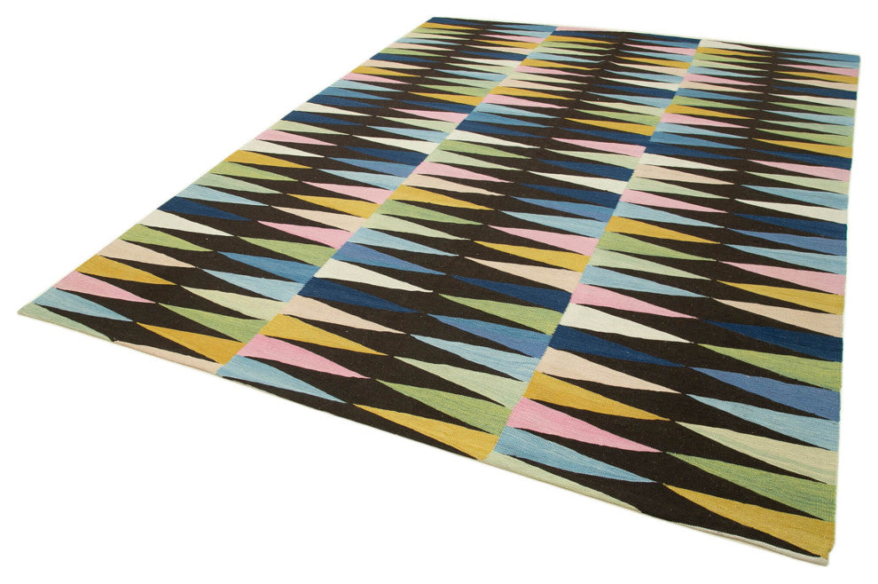 Rug N Carpet - Handwoven Turkish 7' 8'' x 10' 2'' Flatweave Wool Kilim Rug