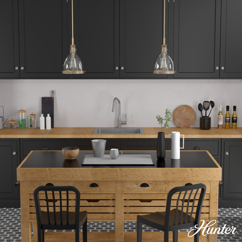 Hunter 10" Van Nuys Alturas Gold 1-Light Pendant Ceiling Light Fixture