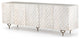 Rio Media Console-Round Cut White Wash