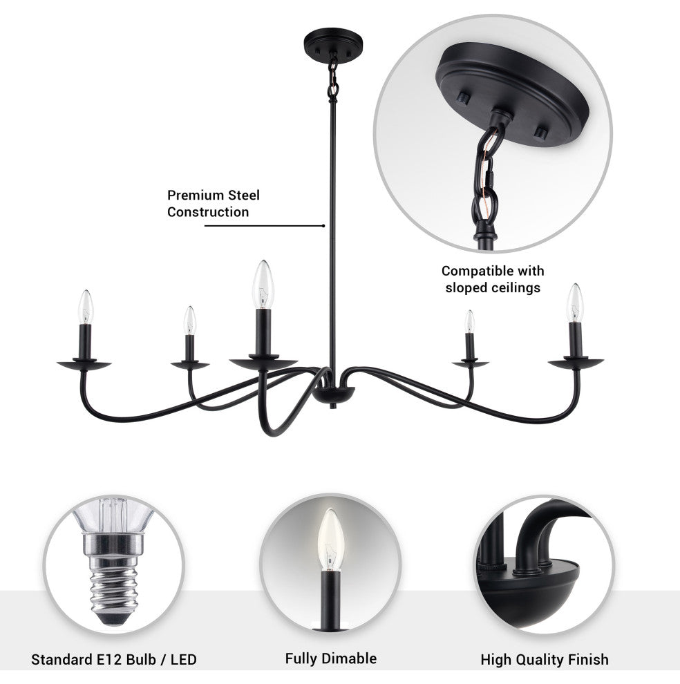 5-Light Elegant Traditional Chandelier