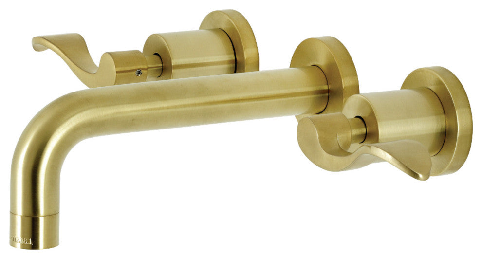 Kingston Brass KS8127DFL 2-Handle Wall Mount Bathroom Faucet, Brushed Brass