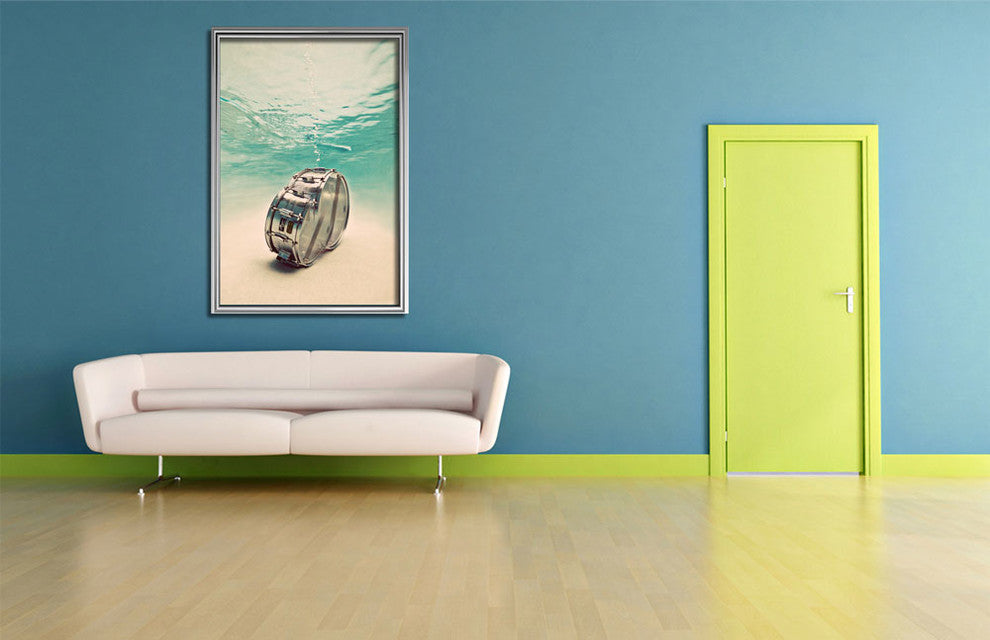 Underwater Drum "Double or Nothing" Photographaph, 12x18, Metal Print