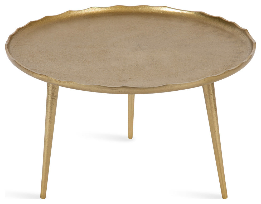Alessia Round Coffee Table, Gold, 25x25x15