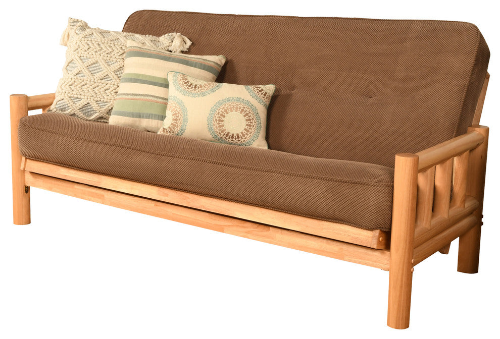 Gunner Frame Futon With Natural Finish, Marmont Mocha