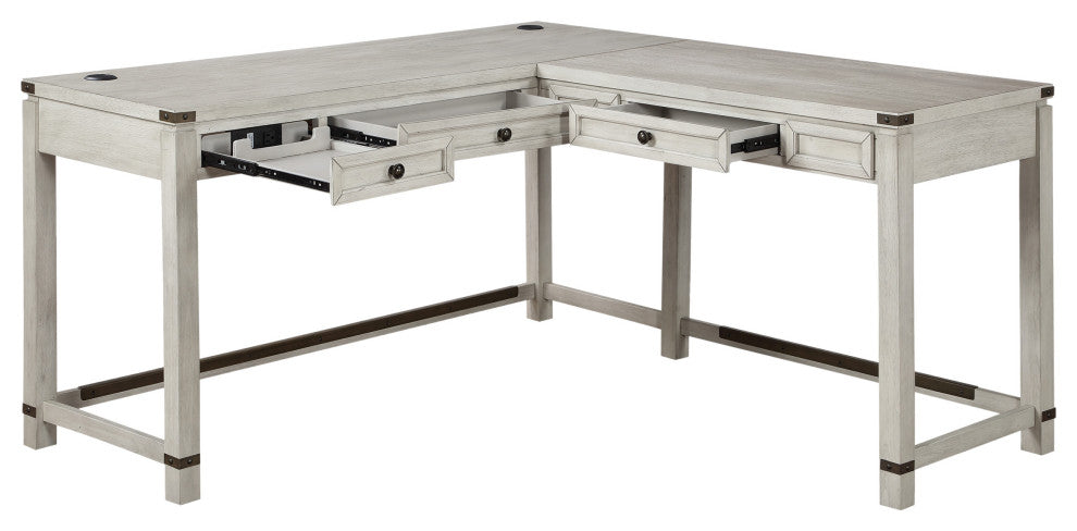 Baton Rouge Desk Baton Rouge L-shape Desk In Champagne Oak Finish Engineered Wood