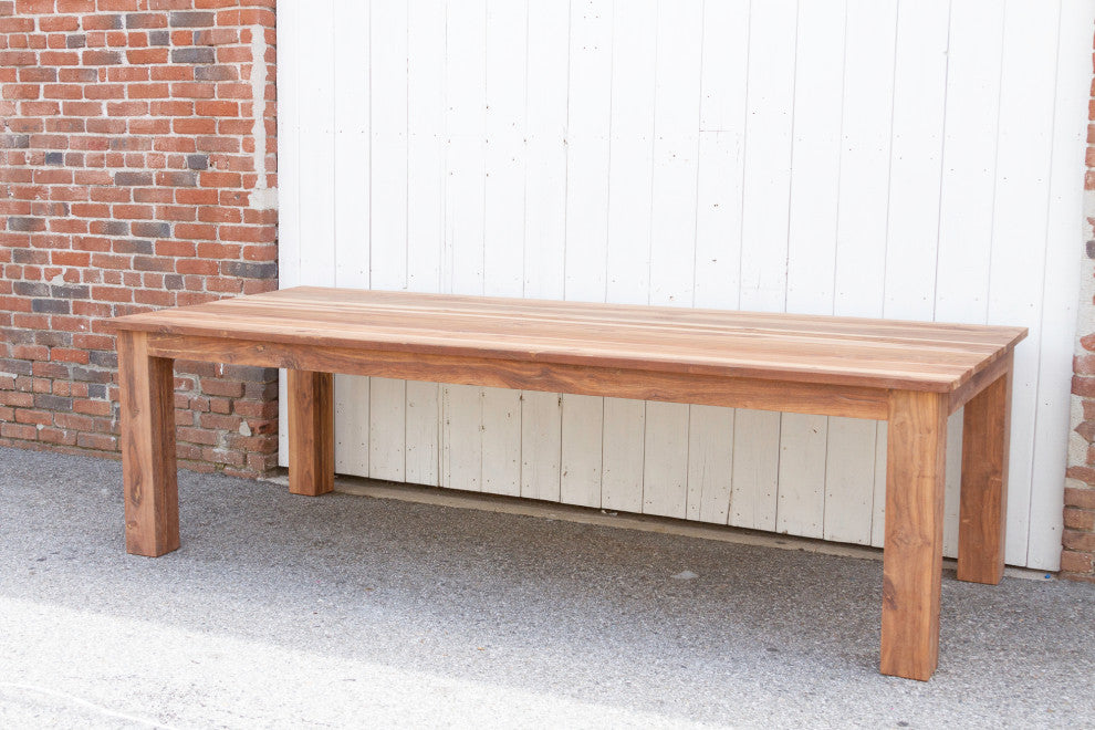 Large Reclaimed Teak Parson Dining Table