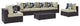 Modway Convene 7 Piece Outdoor Patio Sectional Set, Espresso Beige