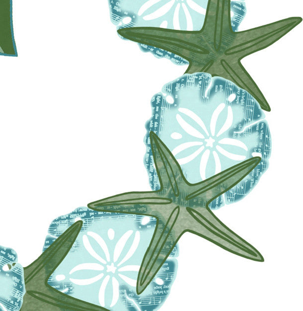 SS Wreath Holiday Geometric Print Kitchen Towel, Green