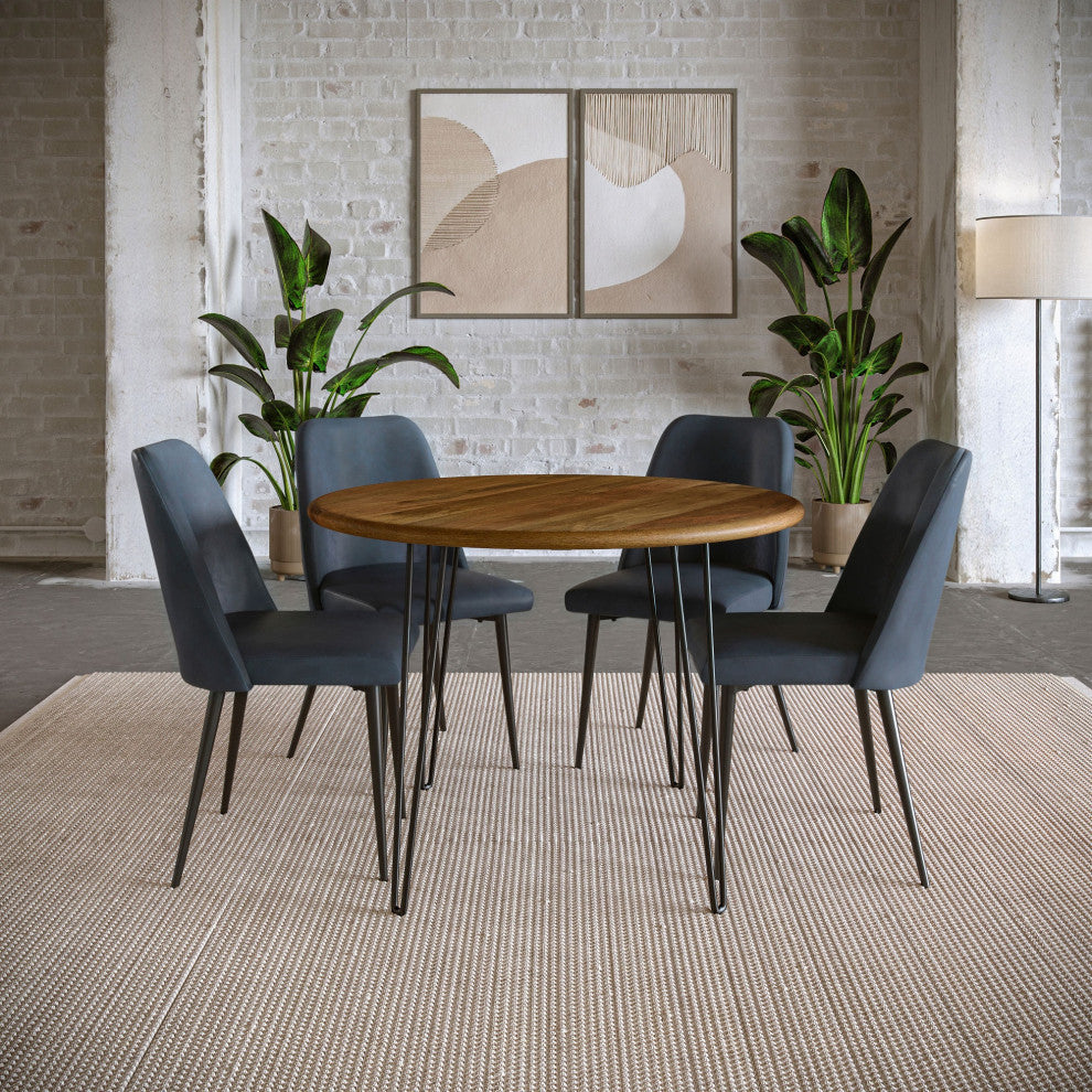 Maddox Mid-Century Modern Faux Leather Upholstered Dining Chair, Set of 2