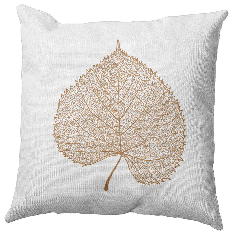 Leaf Study Accent Pillow, Caramel, 26"x26"