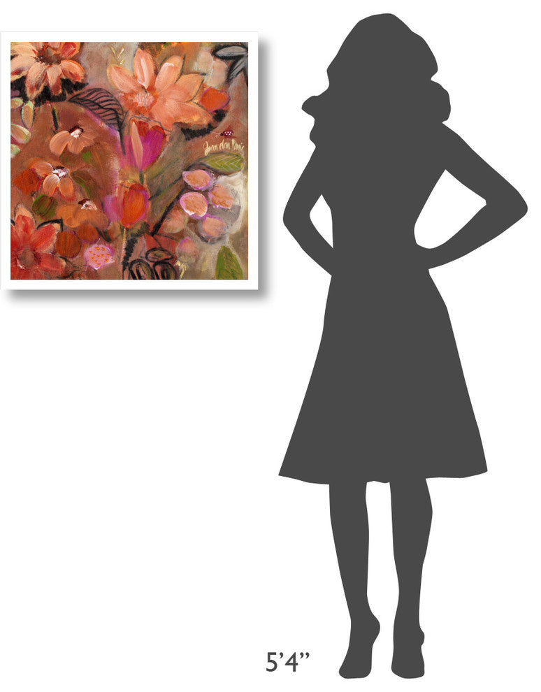 "Garden of a Joyful Day BR" Digital Paper Print by Joan Elan Davis, 26"x26"