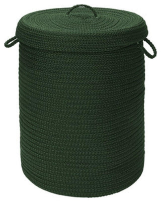 Colonial Mills Hamper Simply Home Solid Dark Green Round Hamper With Lid