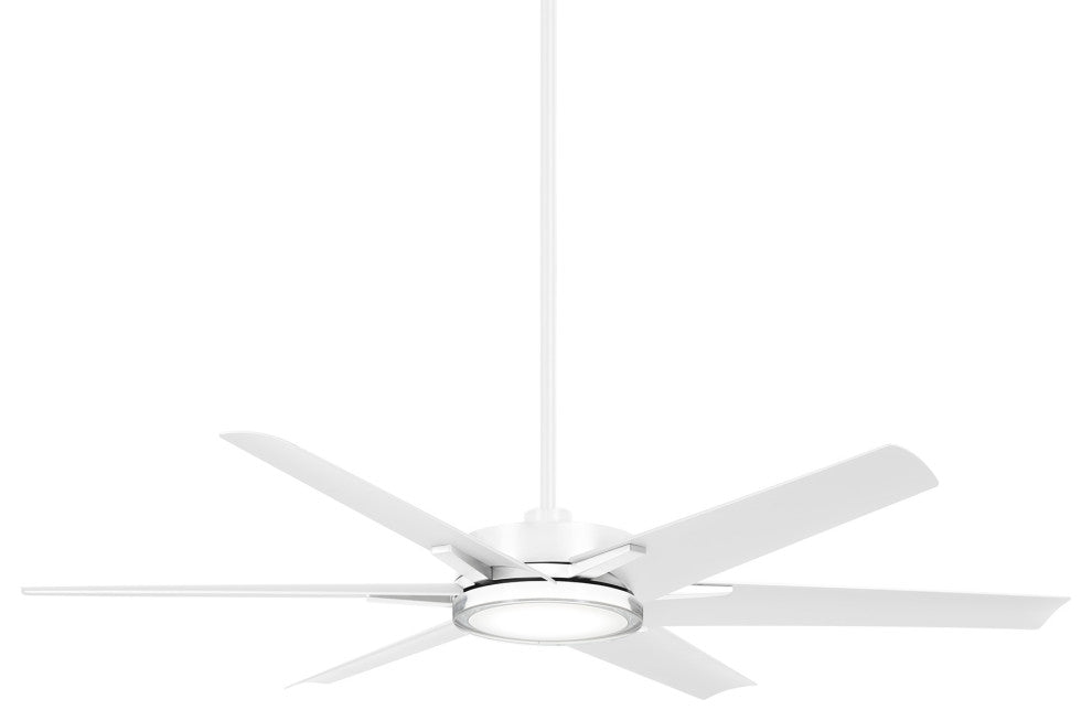 Minka Aire Deco LED 65" Ceiling Fan with Remote Control, Flat White
