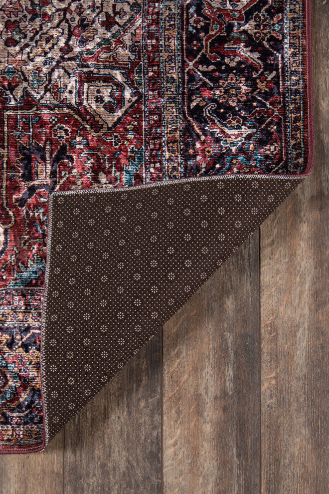 Momeni Karachi Polyester Burgundy Area Rug 6'x9'