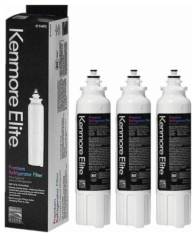 3 Pack Kenmore Elite 9490 469490 Replacement Refrigerator Water Filter 46-9490
