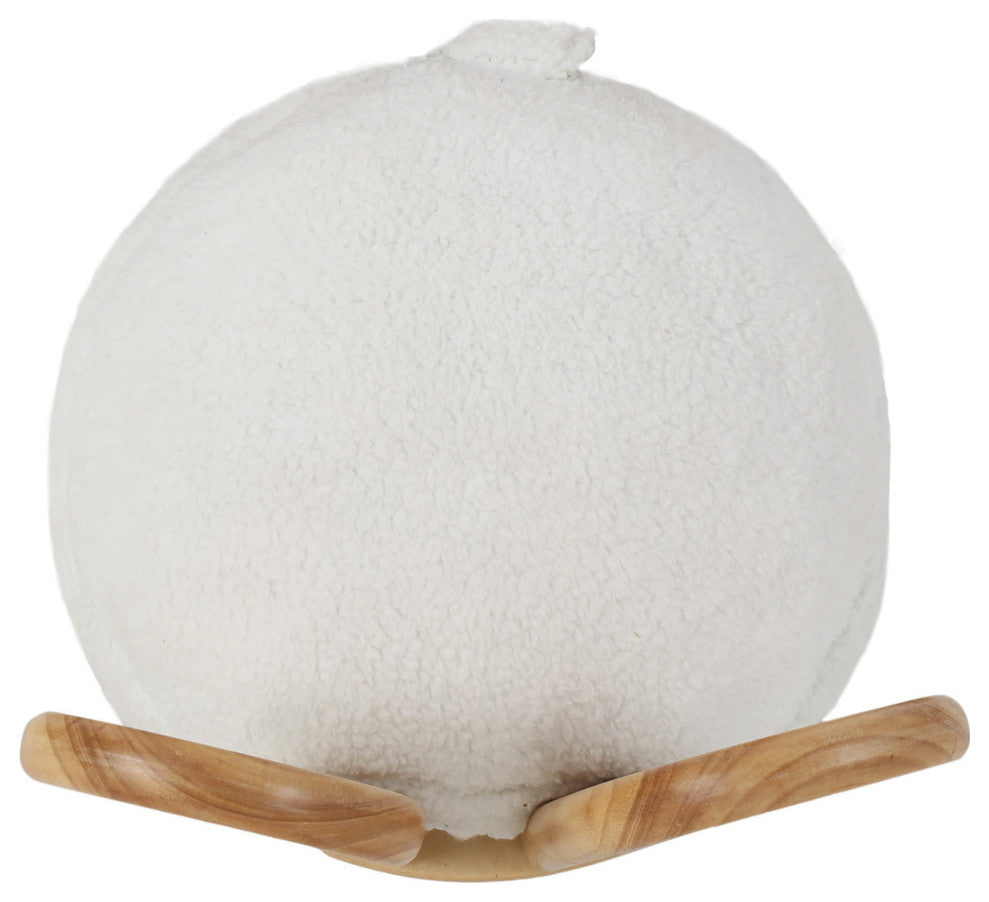 Arlene Stoolimals Collection, Faux Fur Sheep Stool, White, Natural