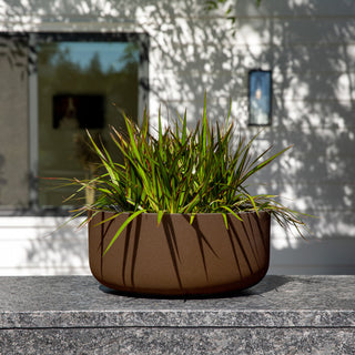 Pure Series Kona Bowl 14" Planter, Espresso, 2 Pack