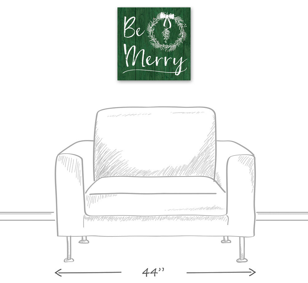 Be Merry Canvas Wall Art, 16"x16"