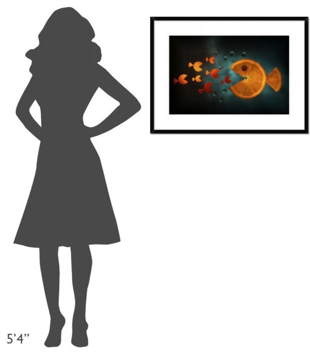 "Orange Fish" Framed Digital Print by Aida Ianeva, 32x24"