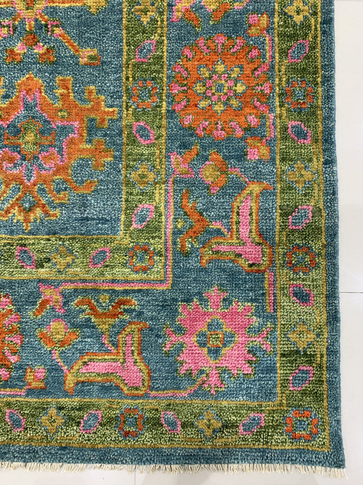 OCEAN Green Traditional Classic Oushak Area Rug