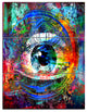 Magic Eye over Abstract Design, Abstract Triptych Canvas Art, 28x36, 3 Panels
