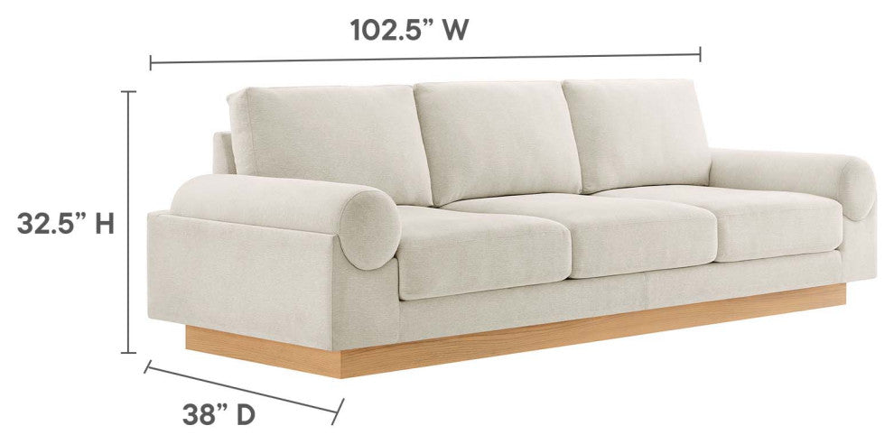 Oasis Upholstered Fabric Sofa - Ivory