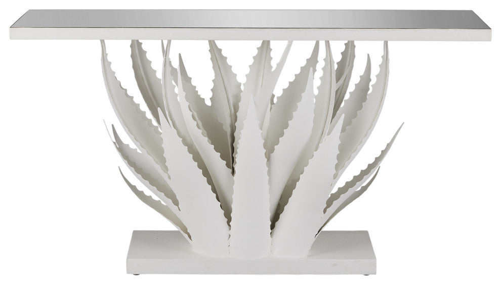 Agave White Console Table