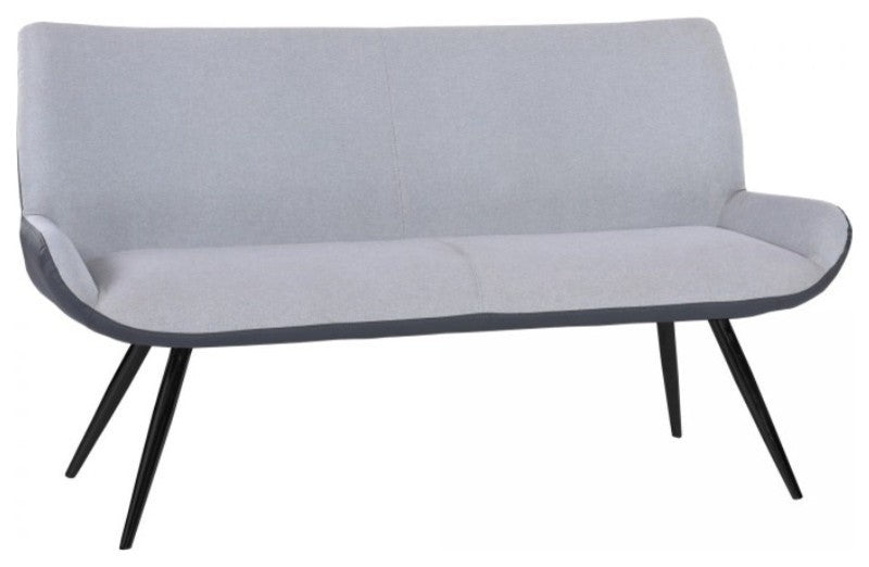 Armen Living Coronado Contemporary Bench in Brushed Gray Powder Coated Finish
