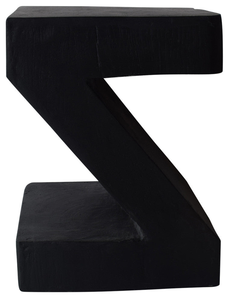 Jasmine Outdoor Light-Weight Concrete Accent Table, Black