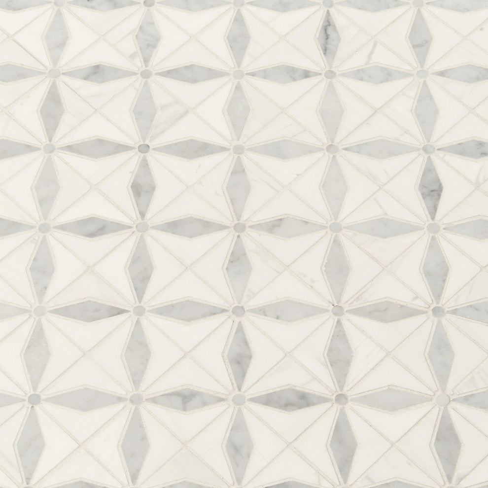 Bianco Starlite Polished Marble Mosaic, 10 Sheets