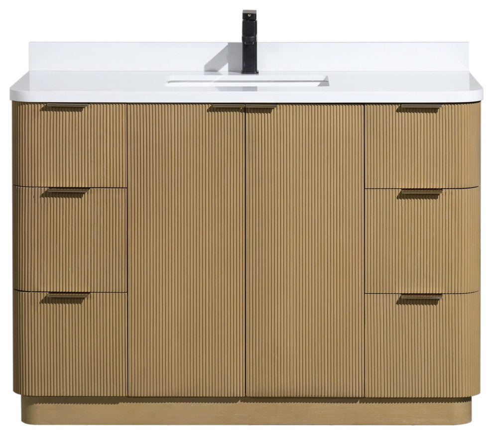 Ari Kitchen and Bath Calamigo 48" Freestanding Bathroom Vanity Oak