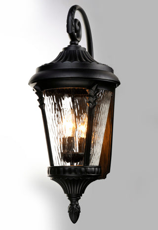 Maxim 3055 Sentry 3 Light 26" Tall Outdoor Wall Sconce - Black / Water Glass