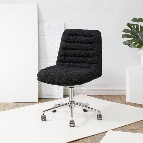 Safavieh Couture Decolin Swivel Desk Chair Black / Silver