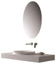 ADM Circular Wall Mounted Sink, White, 39", Glossy White