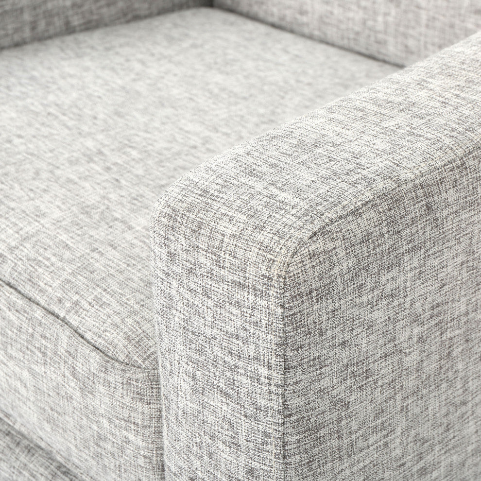 GDF Studio Stratford Mid Century Modern Fabric Club Chair, Light Gray Tweed