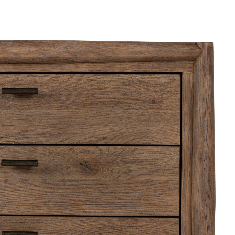Glenview Nightstand Weathered Oak, Weathered Oak Veneer, Aged Bronze