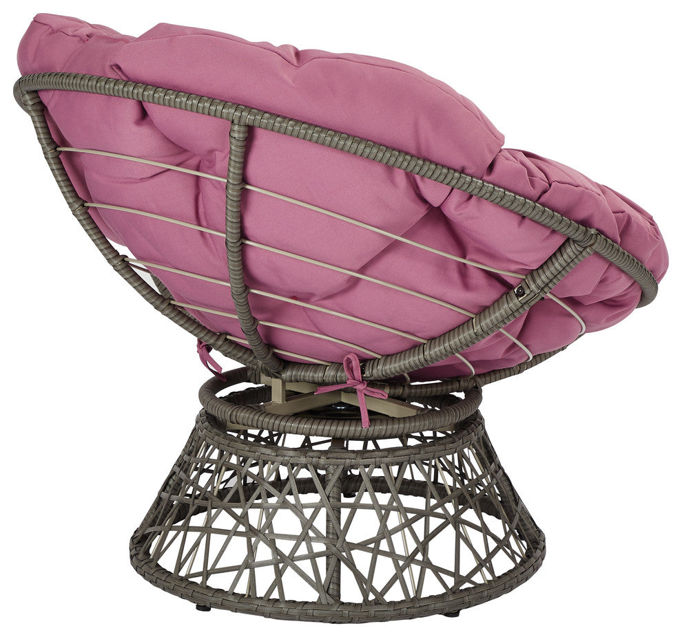 Papasan Chair, Purple/Gray