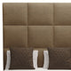 Nativa Interiors Moyra Square Tufted Bed, Brown, King, Headboard: High