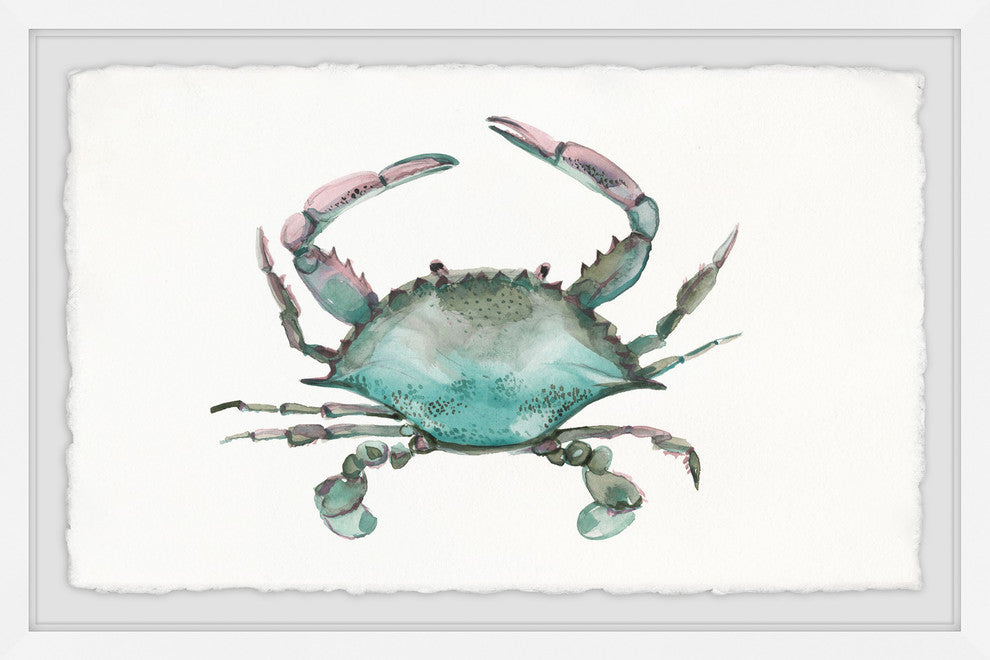 "Pastel Crab" Framed Painting Print, 24"x16"