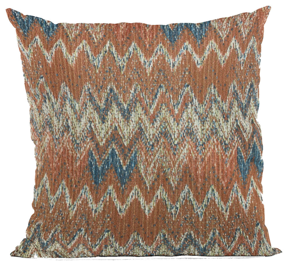 Plutus Multi-Color Wave Chevron Luxury Throw Pillow, 22"x22"