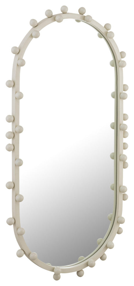 TOV Furniture Bubbles Ivory Large Oval Wall Mirror